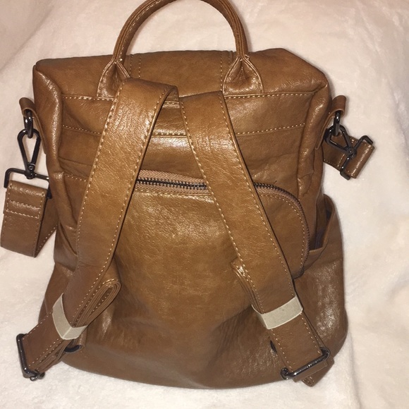 Handbags - New! Backpack/Shoulder Flex Bag Soft Faux Leather